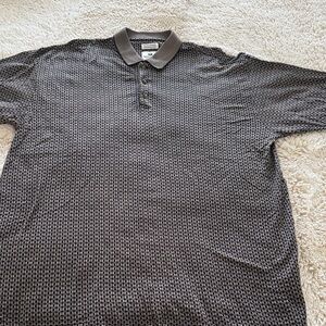 Men's Black and Taupe Lone Cypress Pebble Beach Golf Shirt